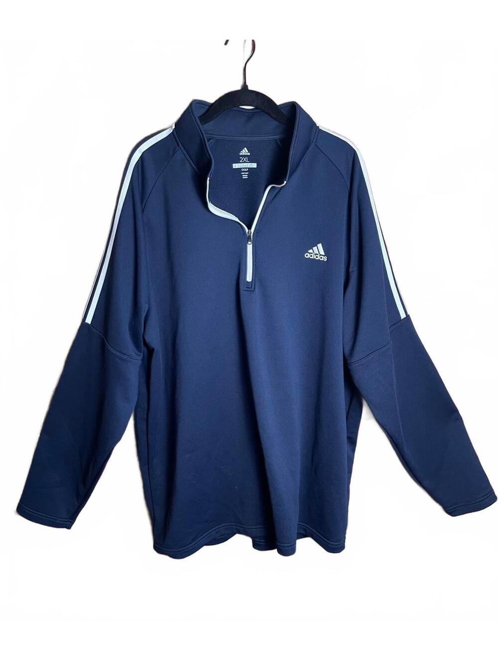 Adidas Men's 2XL Golf Sweatshirt Navy Blue with White Stripes